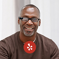 Yelp logo man